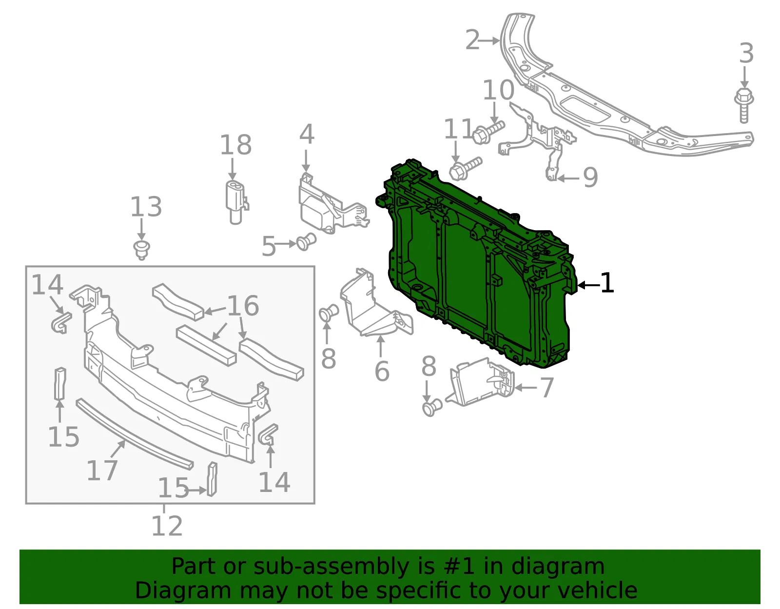 Radiator Support Panel - Mazda (bpn253110) - view 2