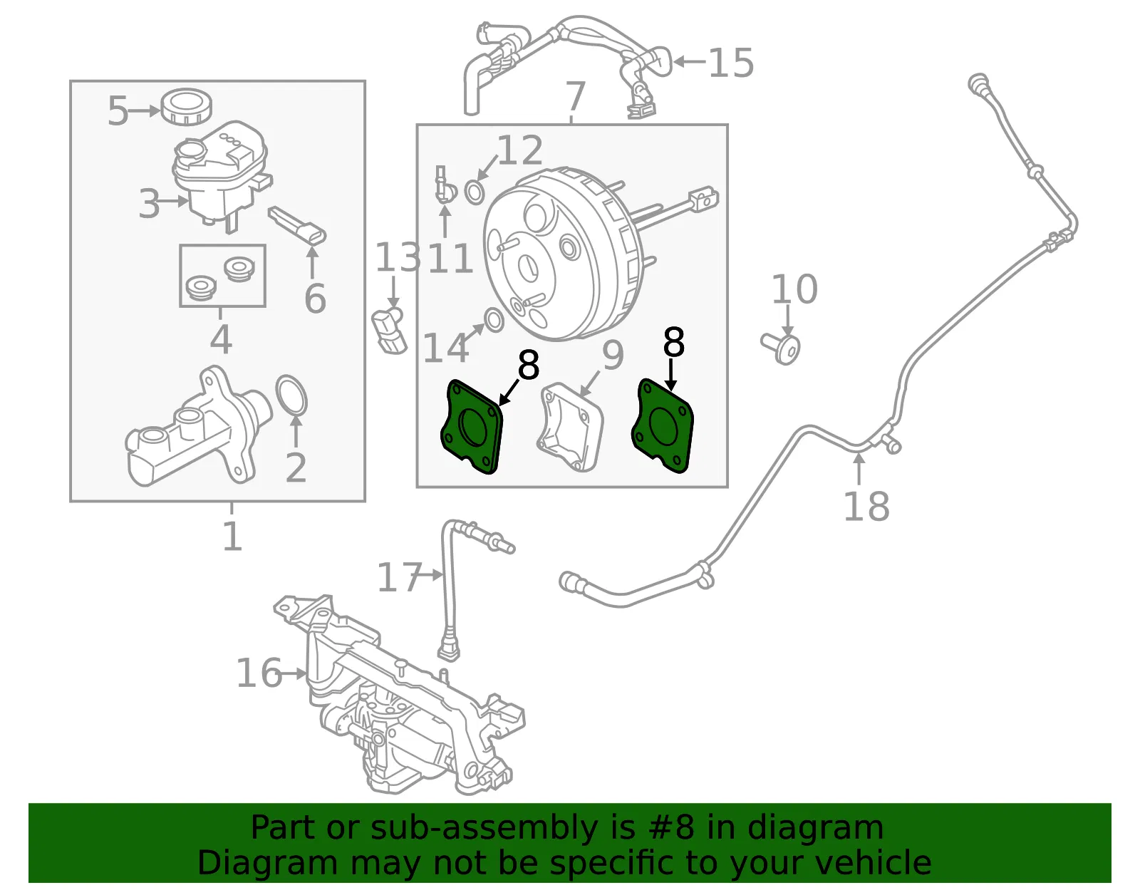 Power Brake Booster Gasket - Ford (cb5z2b022a) - view 10