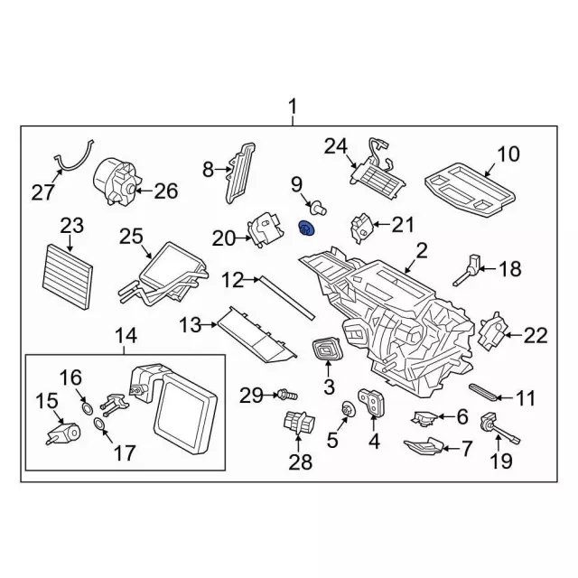 HVAC Unit Case Assembly - Ford (d2bz19b555v) - view 3