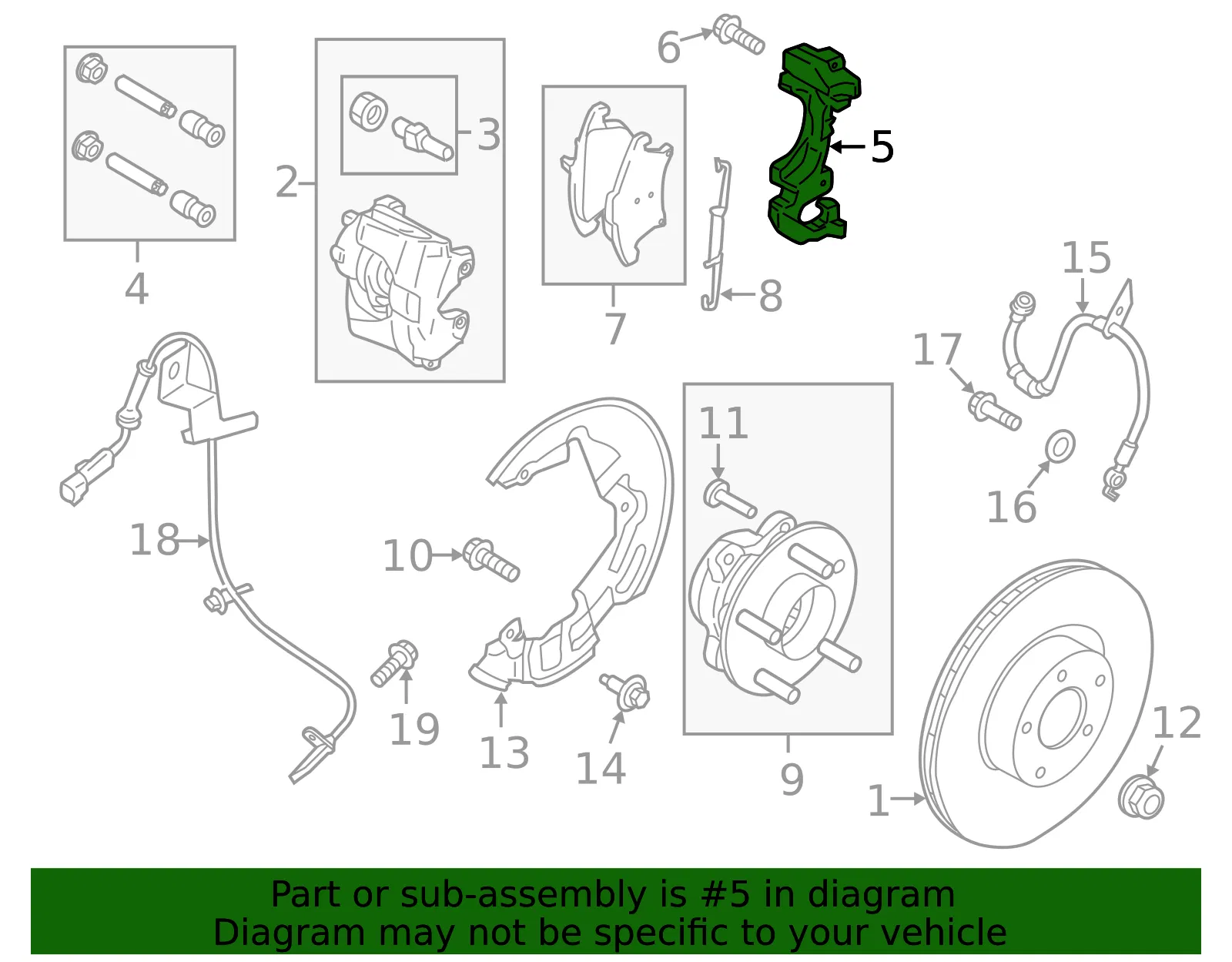 Caliper Support - Ford (dg9z2b292a) - view 5