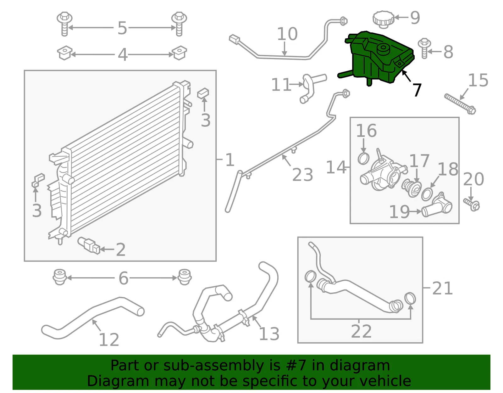 Tank Assembly Radiator Overflow - Ford (dp5z8a080a) - view 3