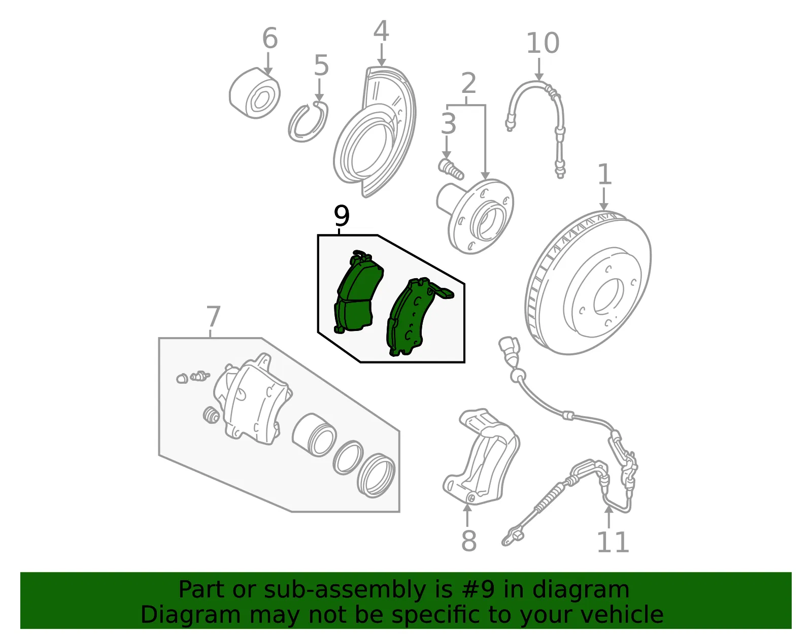 Disc Brake Pad Set Front - Mazda (zzc03323z) - view 2