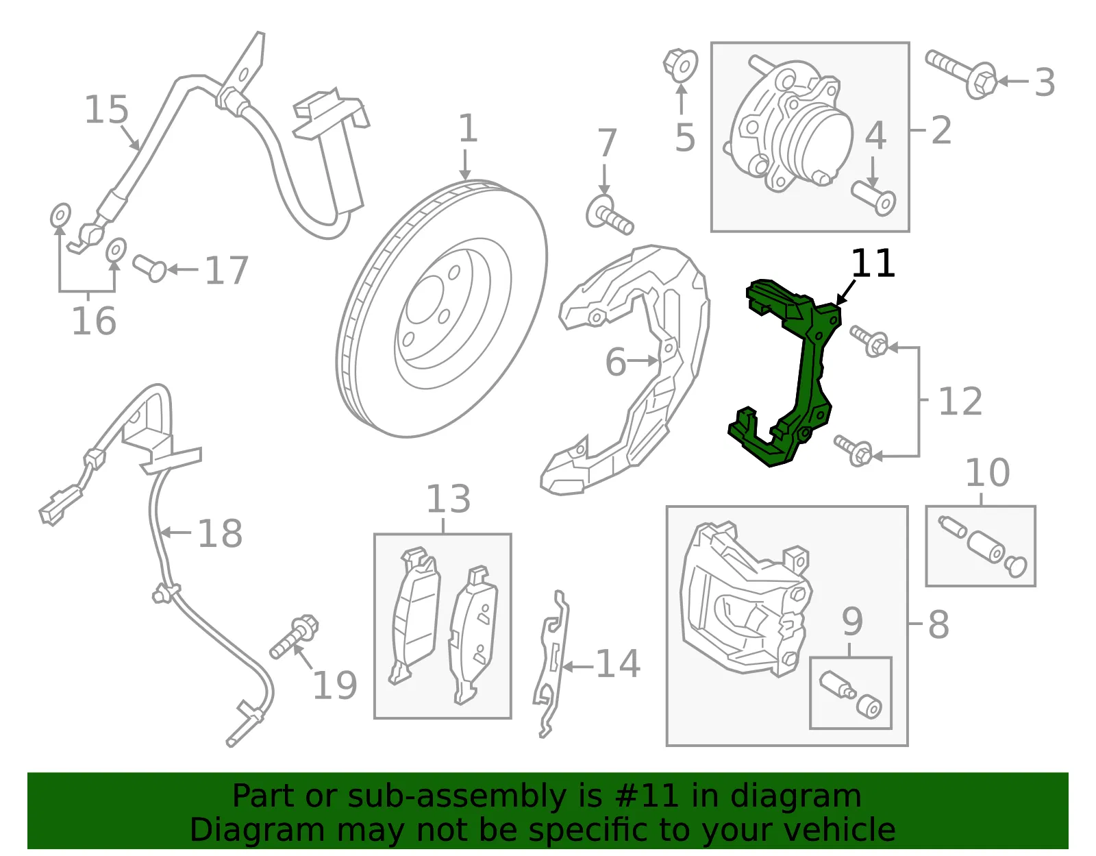 Caliper Support - Ford (f2gz2b292a) - view 6