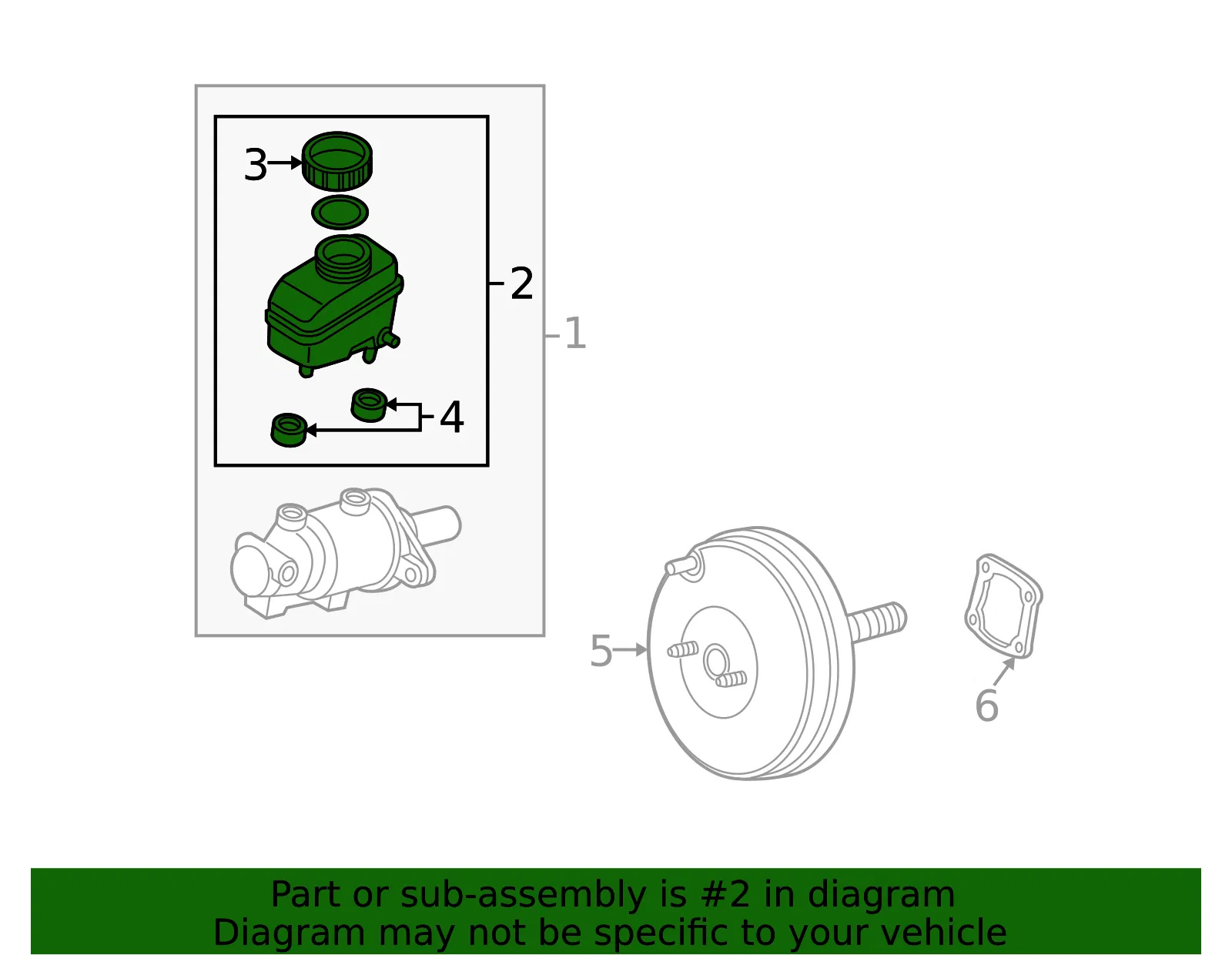 Brake Master Cylinder Reservoir - Mazda (fe054355z) - view 2