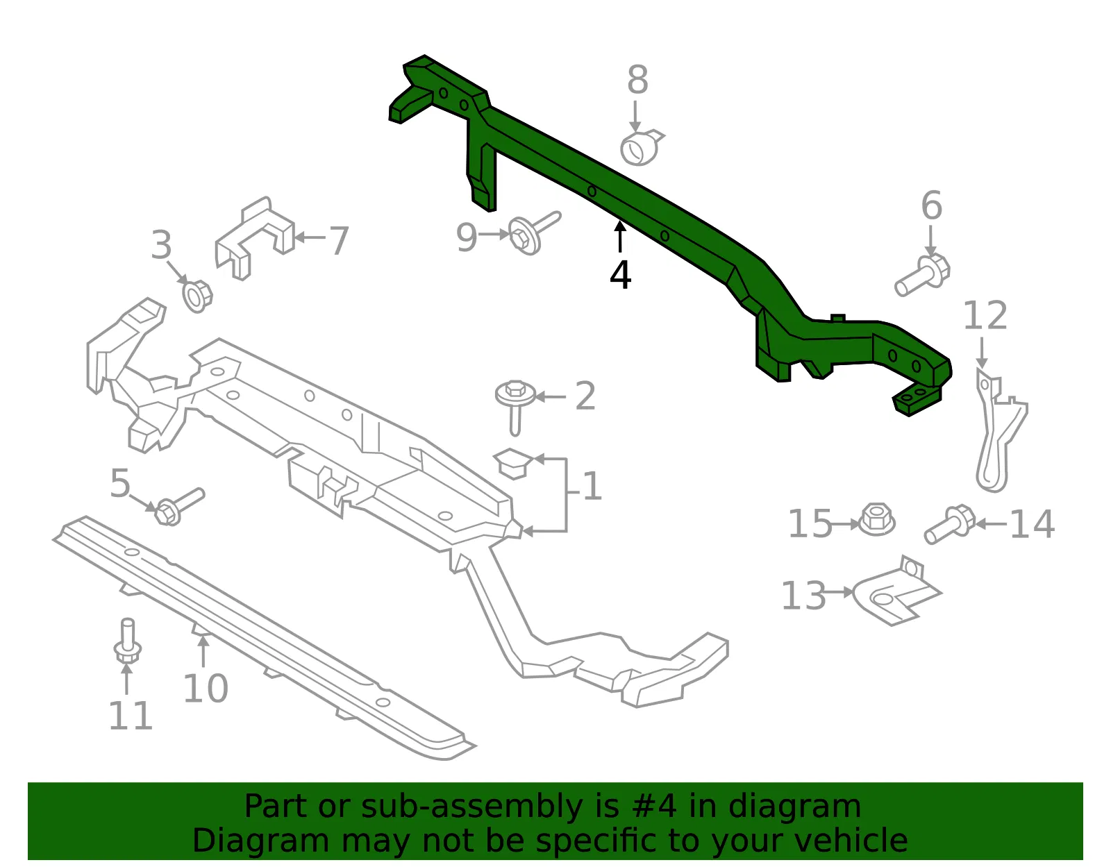 Radiator Support Panel Reinforcement - Ford (ft4z8a284a) - view 6