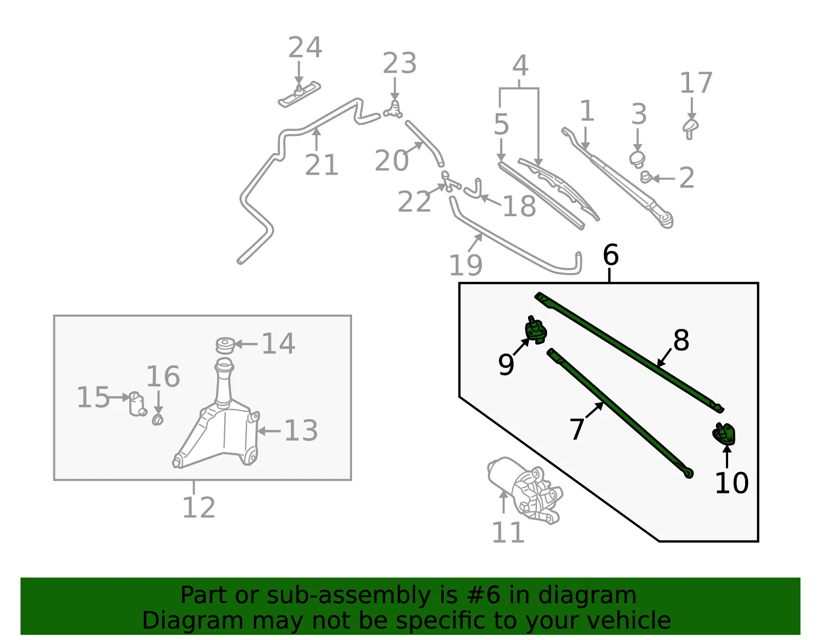 Wiper Linkage - Mazda (gd7a67360a) - view 2