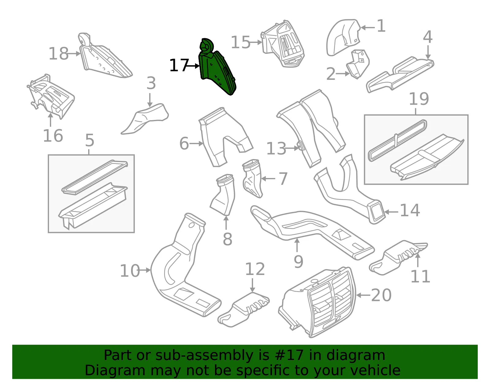 Dashboard Air Vent - Ford (gj5z19893da) - view 4