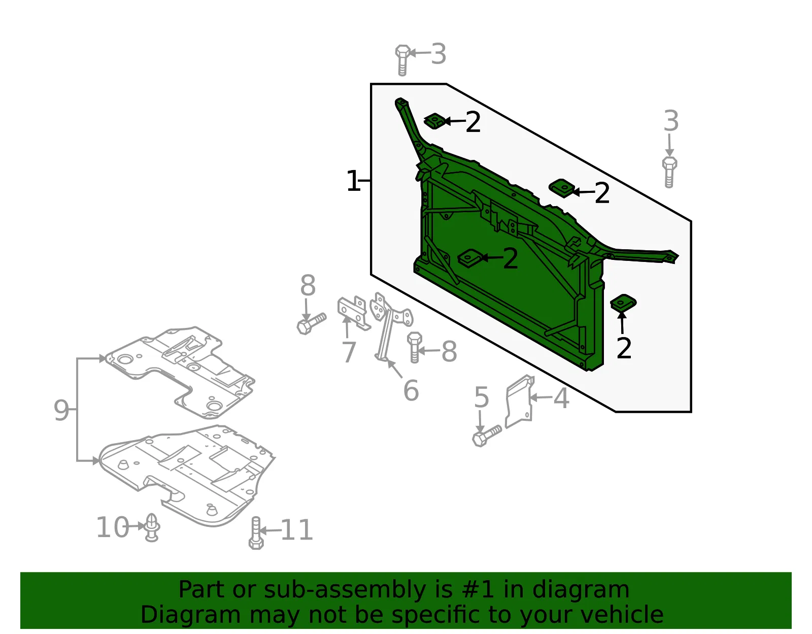 Radiator Support Panel - Mazda (gj6a53110d) - view 2