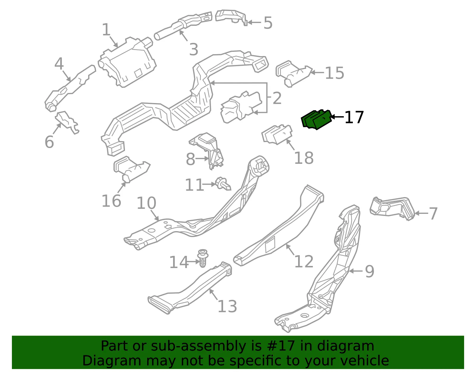 Dashboard Air Vent - Mazda (grf56491x02) - view 2