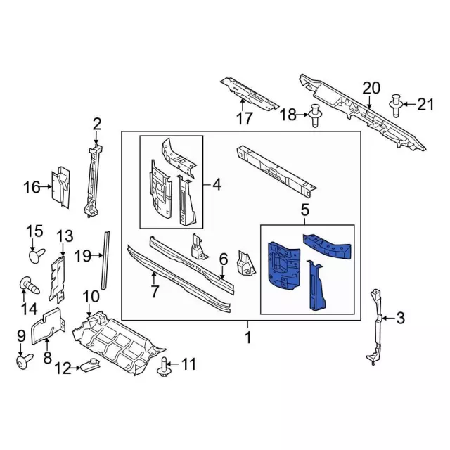 Radiator Support Side Panel - Ford (hc2z16153b) - view 4