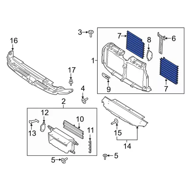 Radiator Shutter Assembly - Ford (jl1z8475c) - view 3