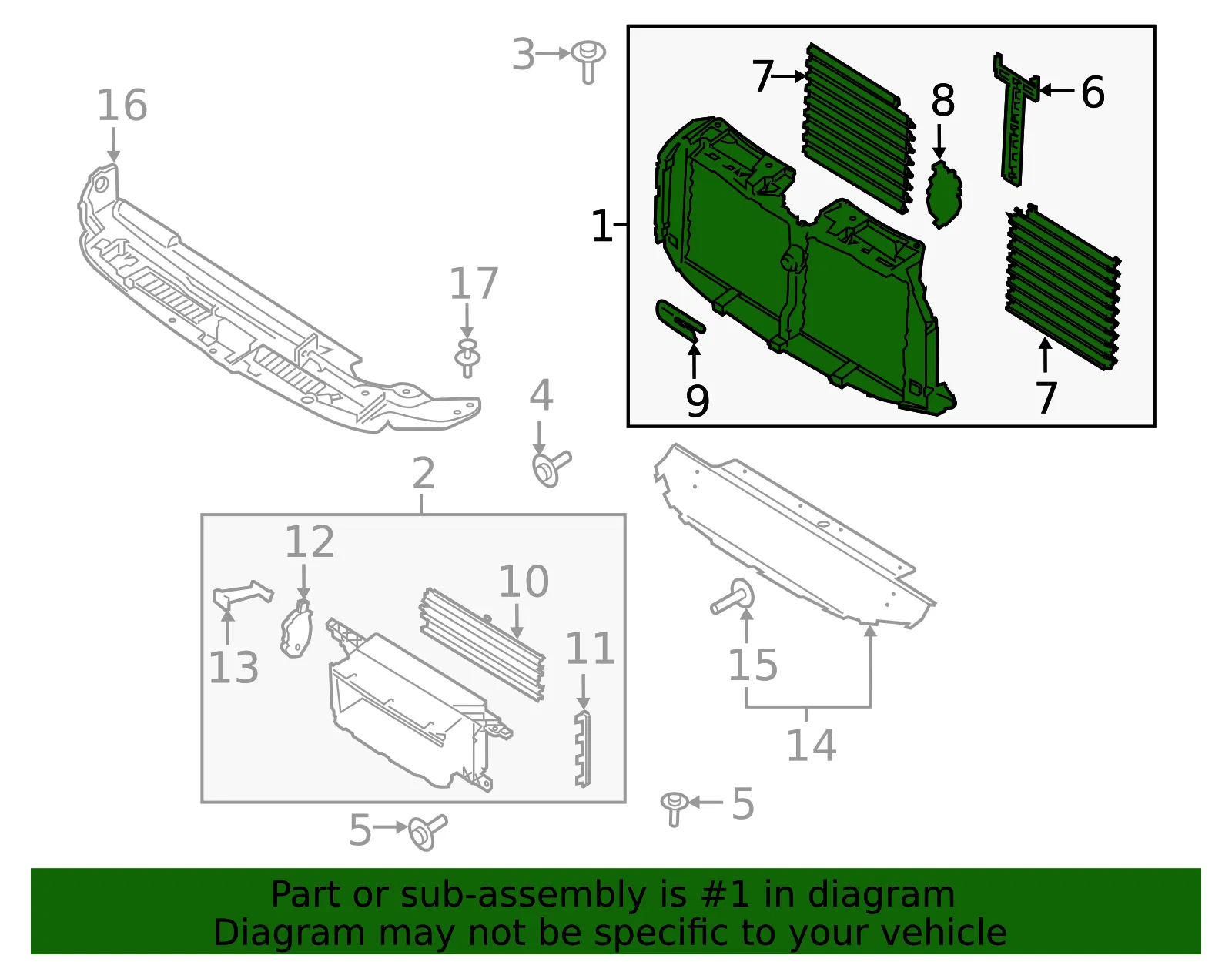 Radiator Shutter Assembly - Ford (jl1z8475c) - view 7