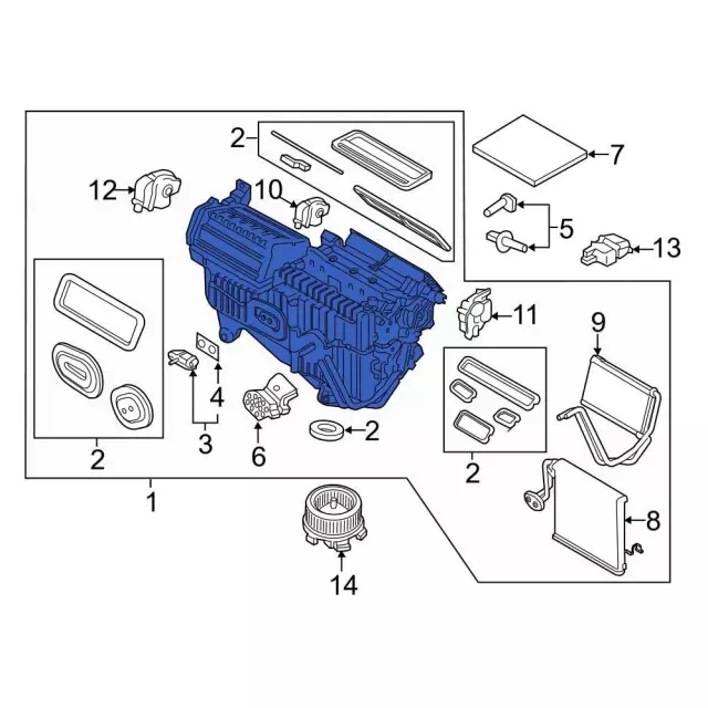 HVAC Unit Case Assembly - Ford (k2gz19b555ae)