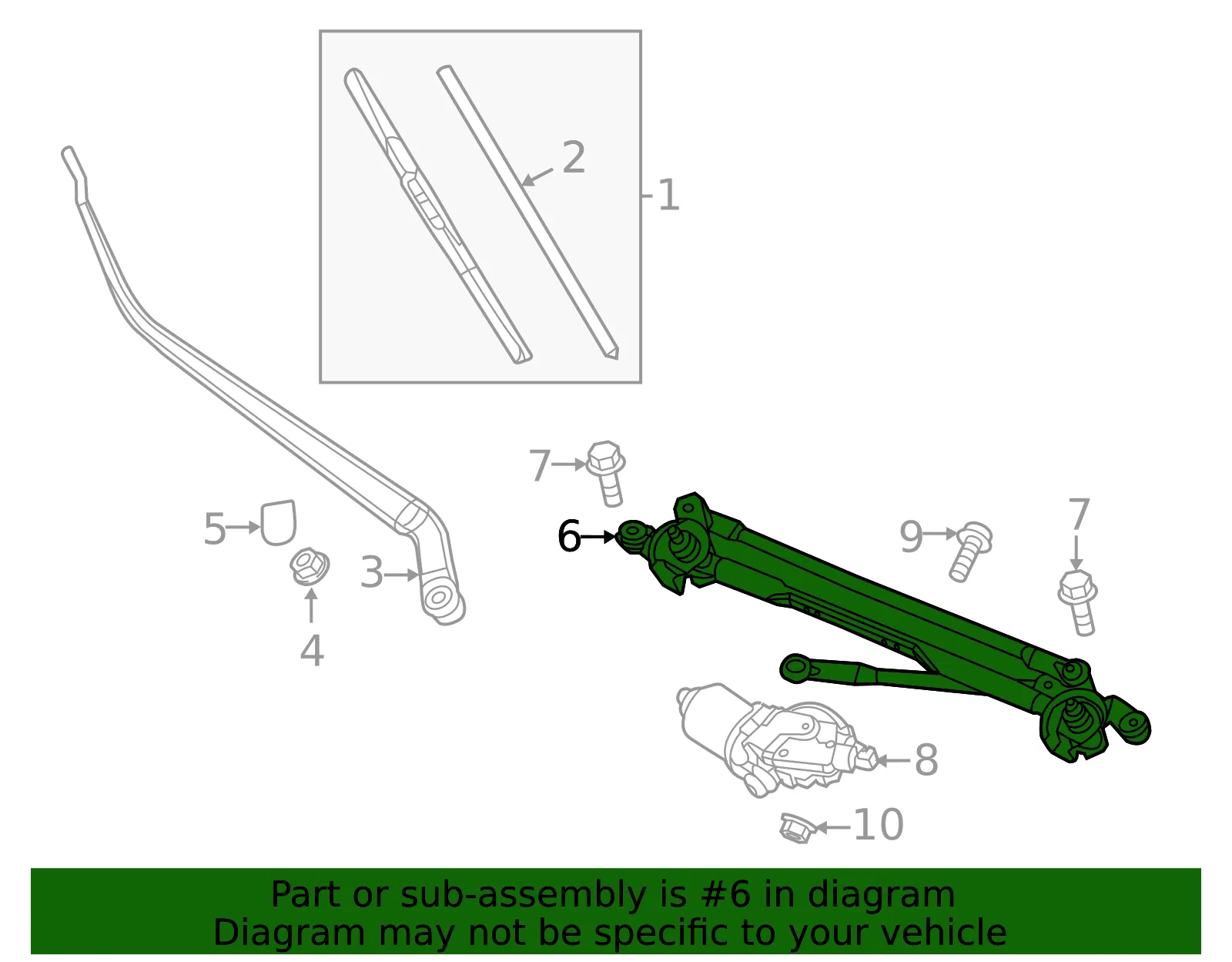 Wiper Linkage - Mazda (kb7w67360) - view 2