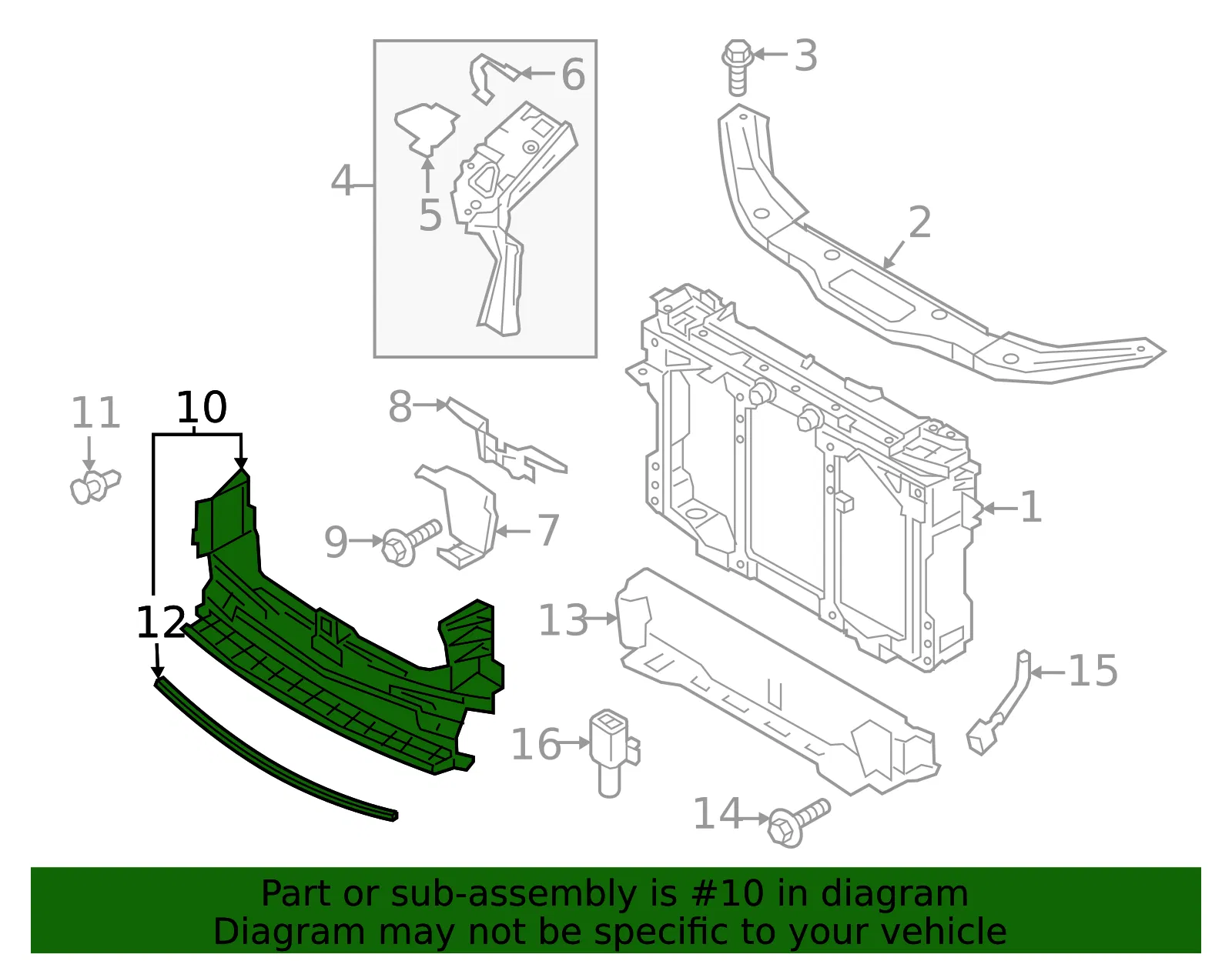 Radiator Support Air Duct - Mazda (ksd4501c0) - view 2