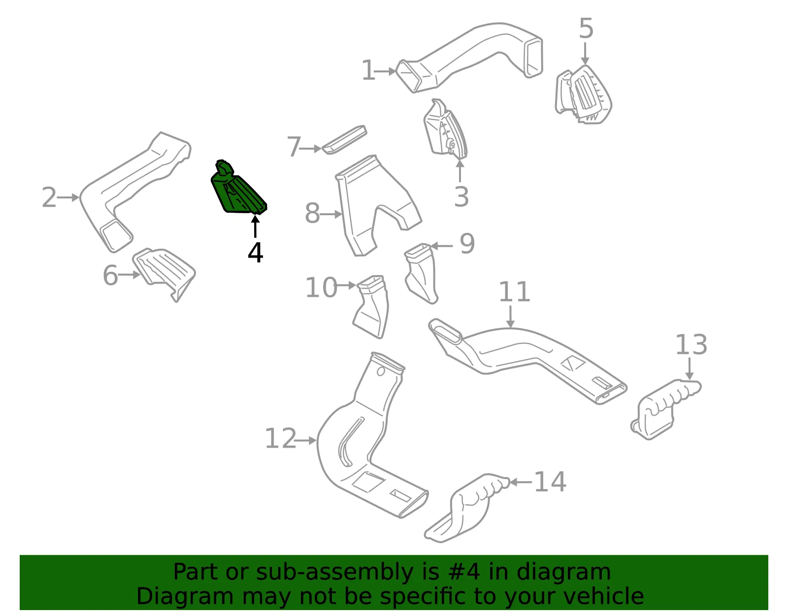 Dashboard Air Vent - Ford (kt1z19893ac) - view 3