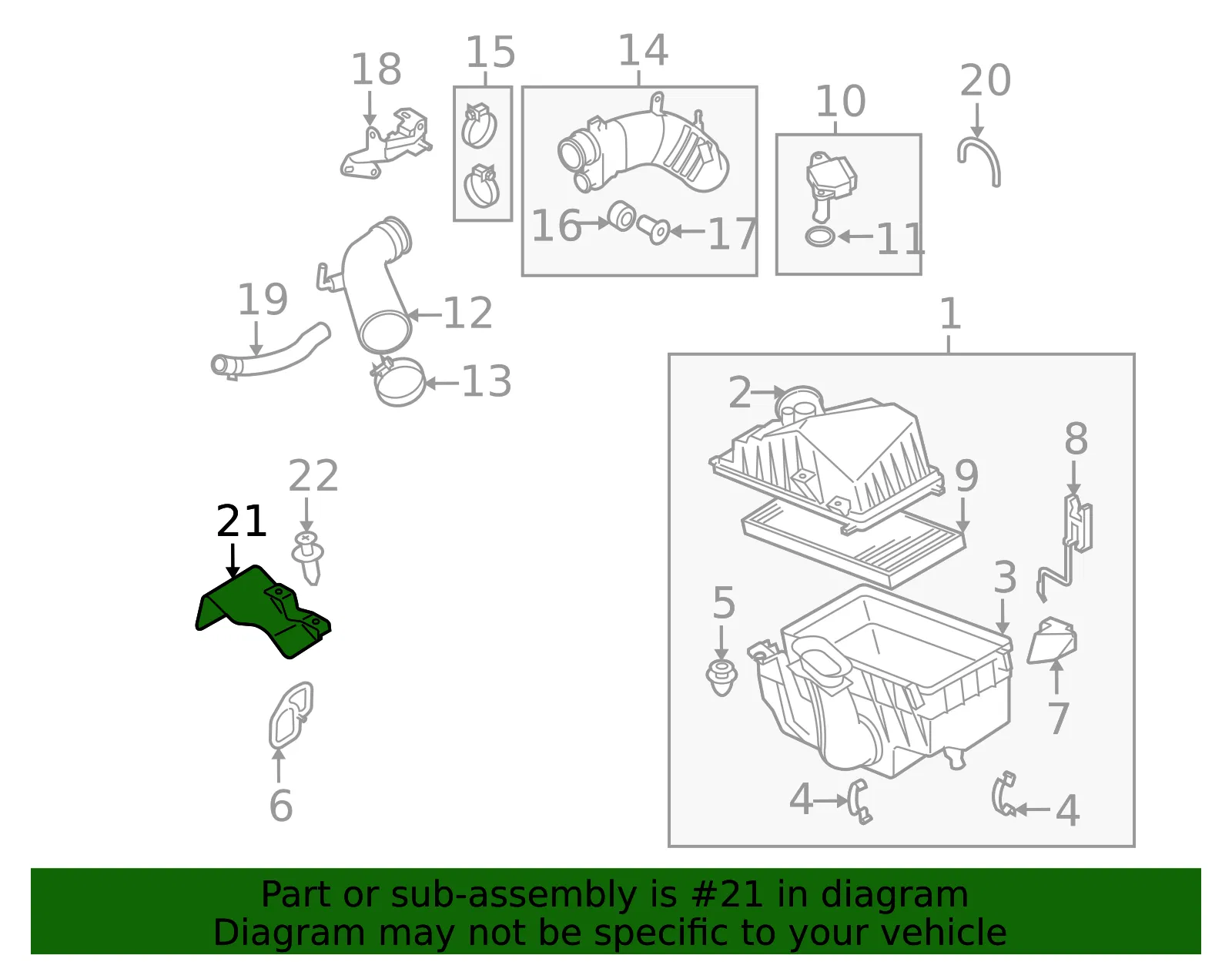 Air Cleaner Baffle - Mazda (l33x13204) - view 2