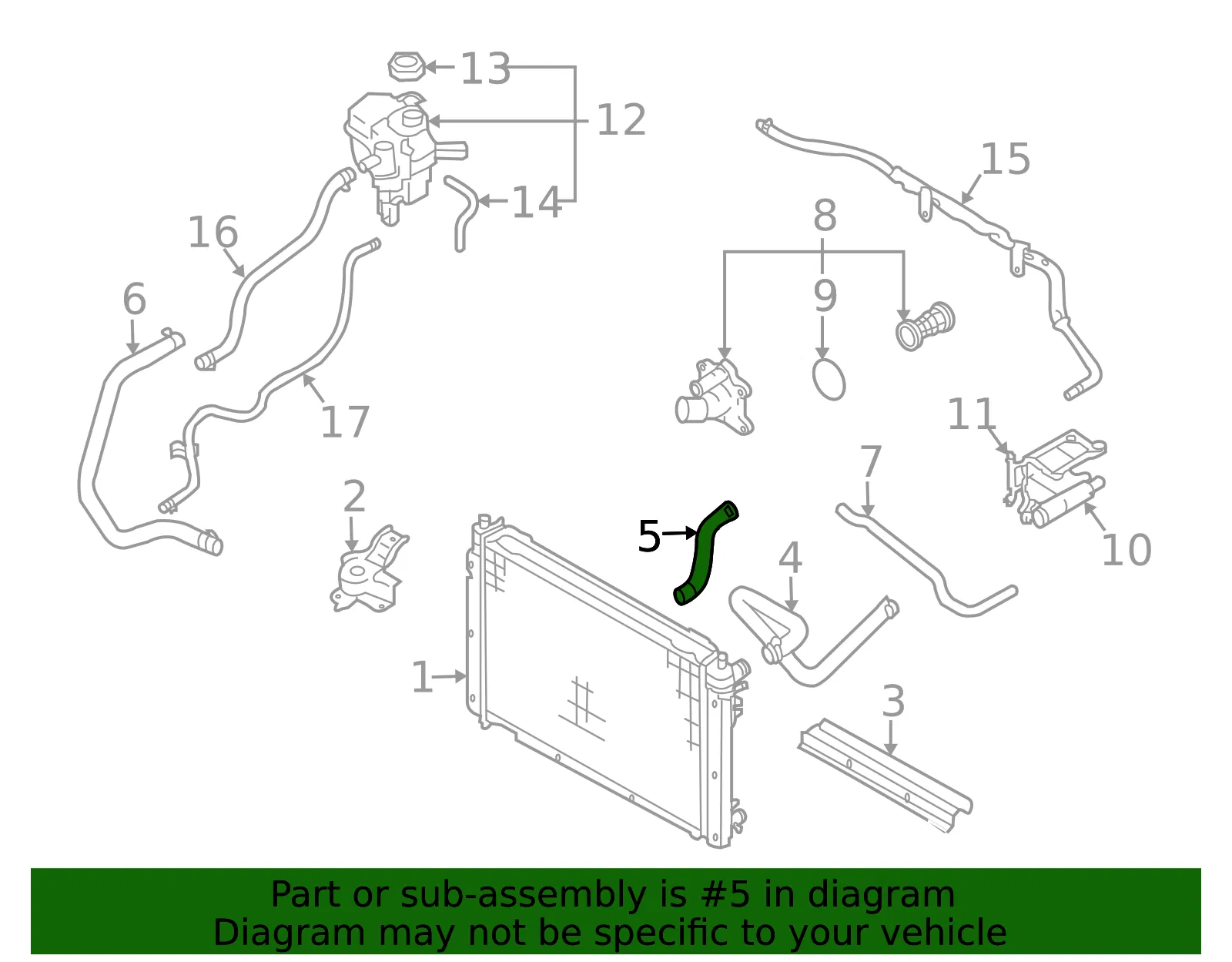 Radiator Coolant Hose - Mazda (l3h515185a) - view 2