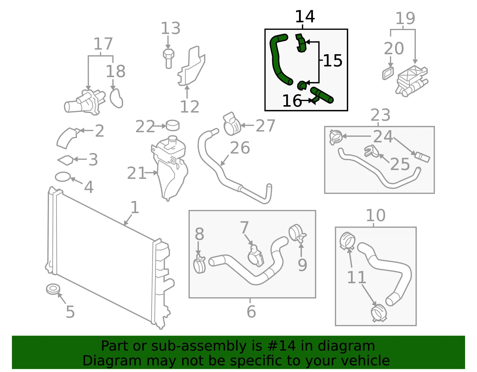 Radiator Coolant Hose - Mazda (l5a31518y) - view 2