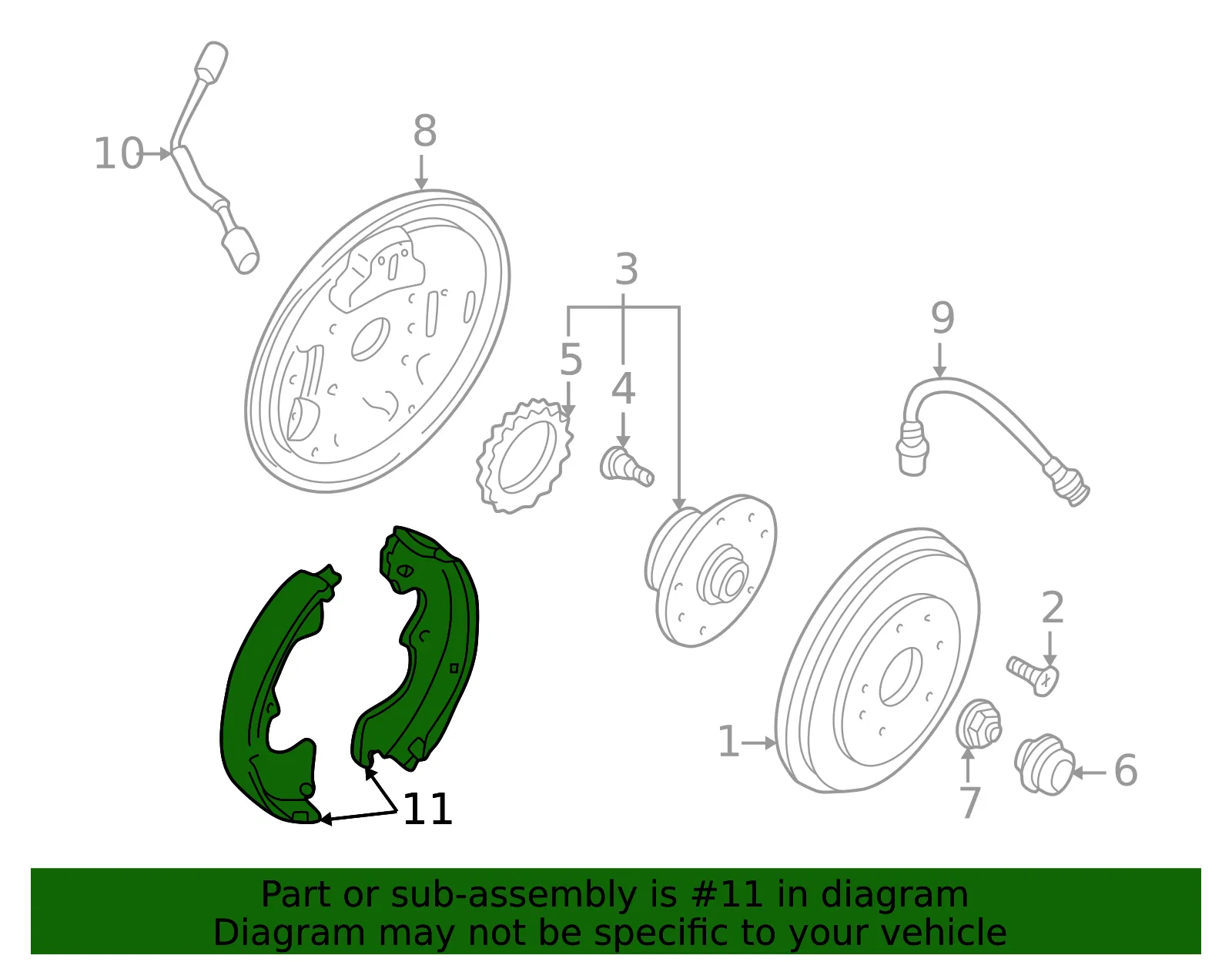 Brake Shoes - Mazda (ldy72638zb) - view 2