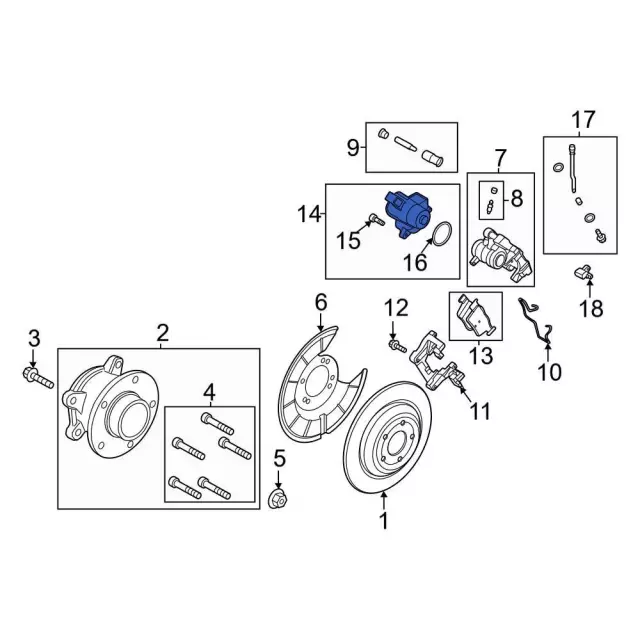 Parking Brake Actuator - Ford (lx6z2b713a) - view 2