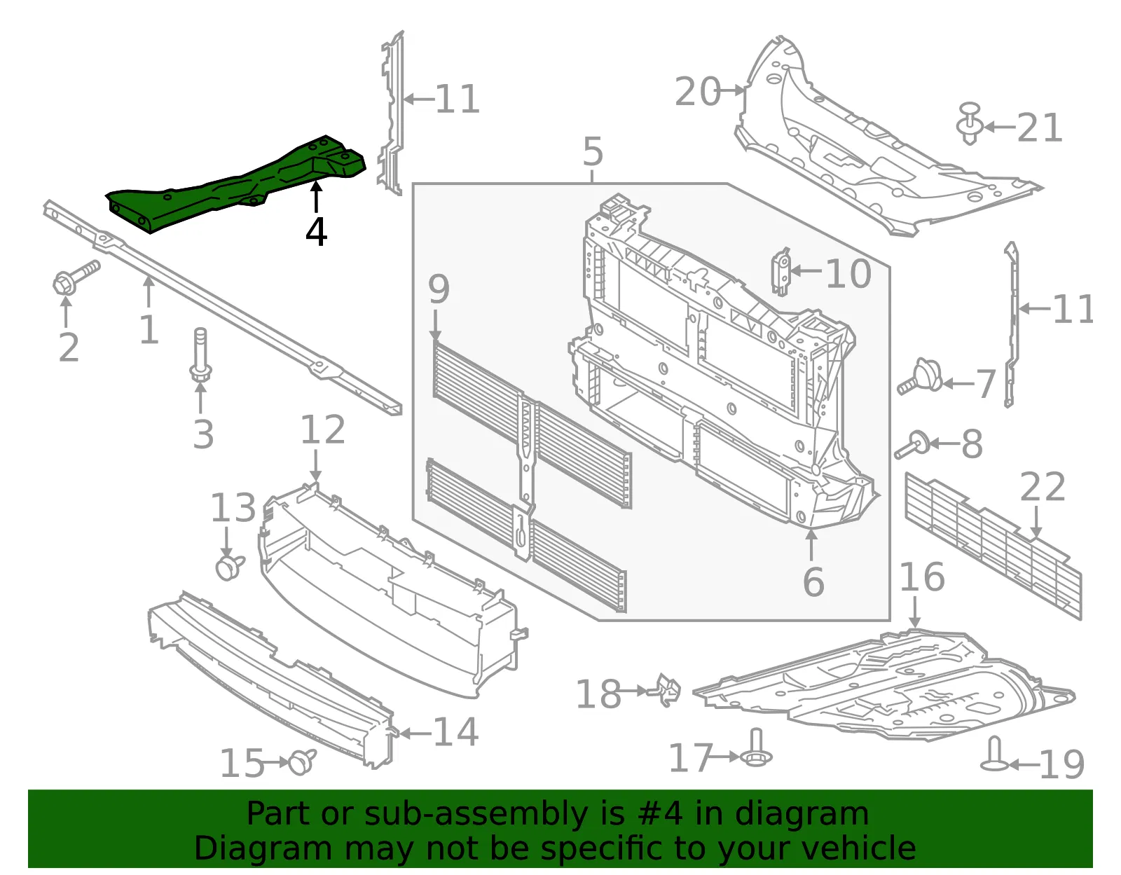 Radiator Support Tie Bar Brace - Ford (lx6z7810125z) - view 4