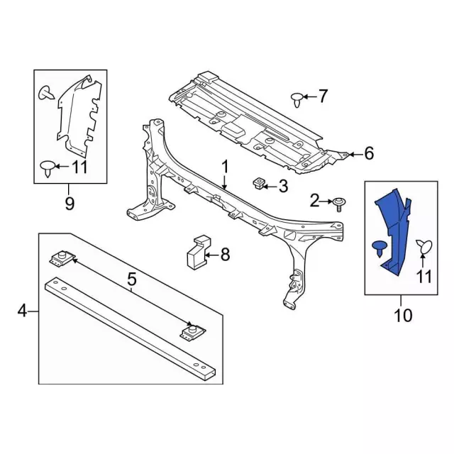 Radiator Support Baffle - Ford (ml3z8311d)