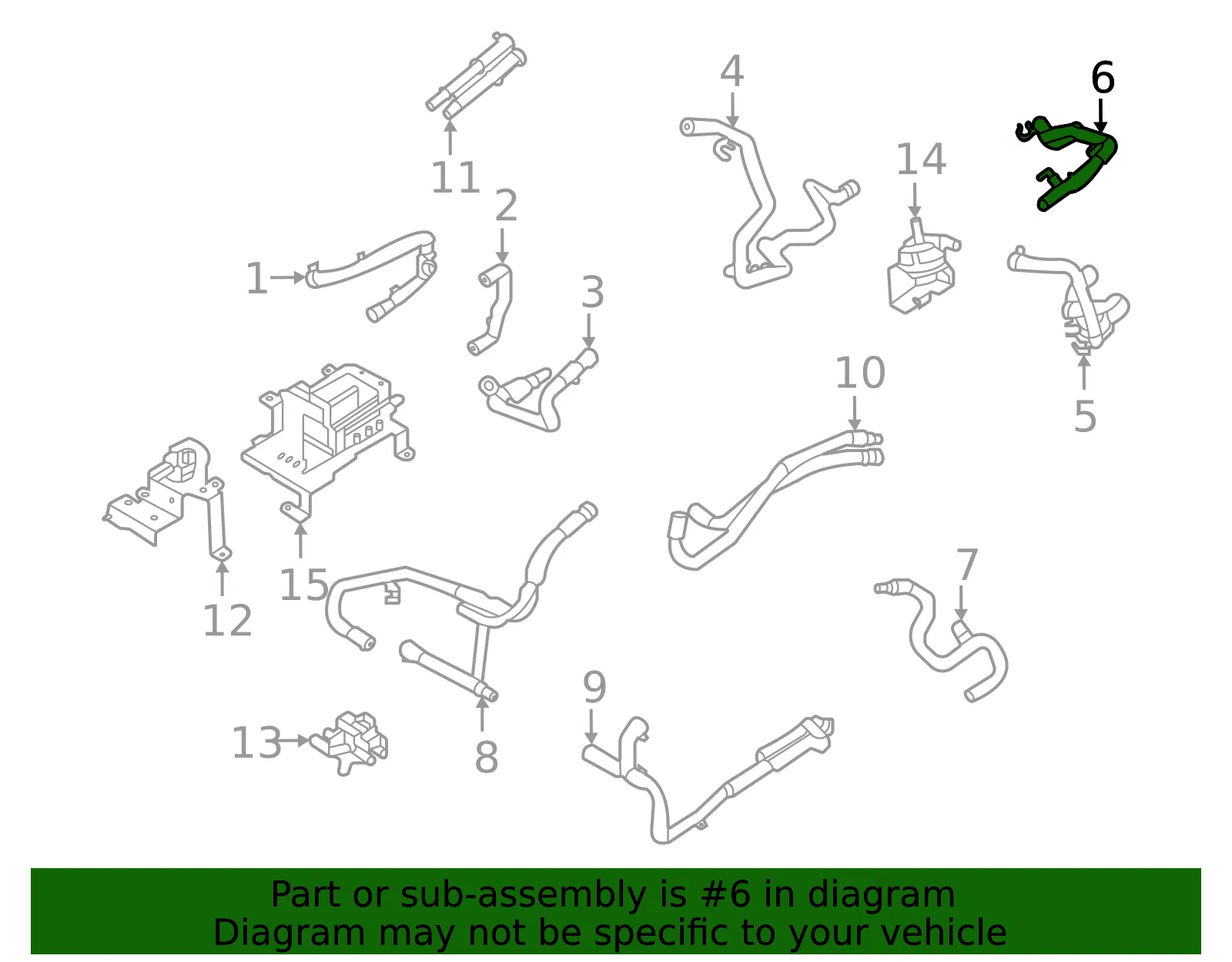 Heater Hose - Ford (nk4z18b402a) - view 2