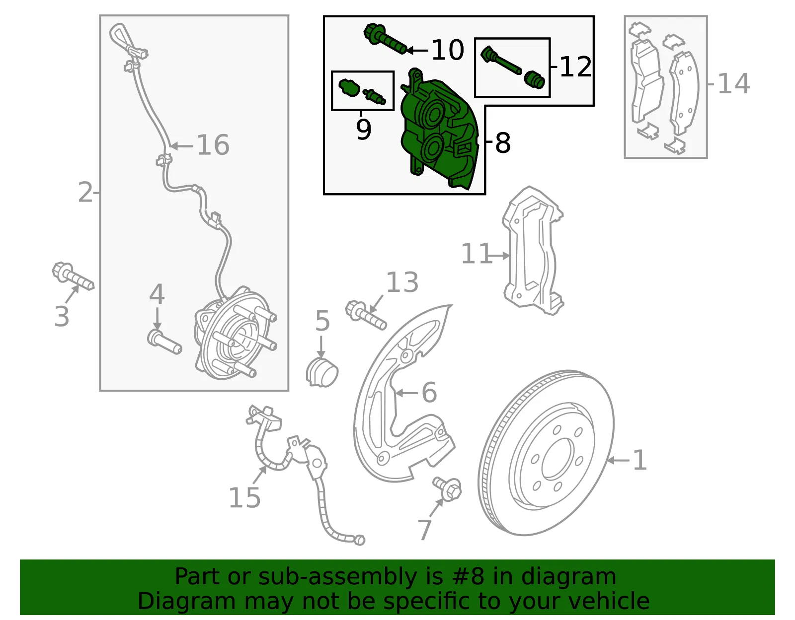 Disc Brake Caliper - Ford (RL1Z-2B121-B) - view 2