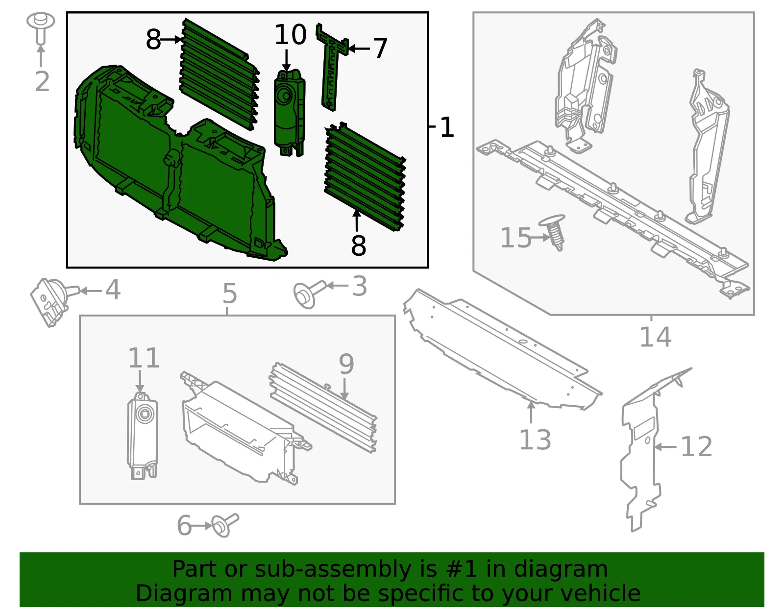 Radiator Shutter Assembly - Ford (nl3z8475c) - view 3