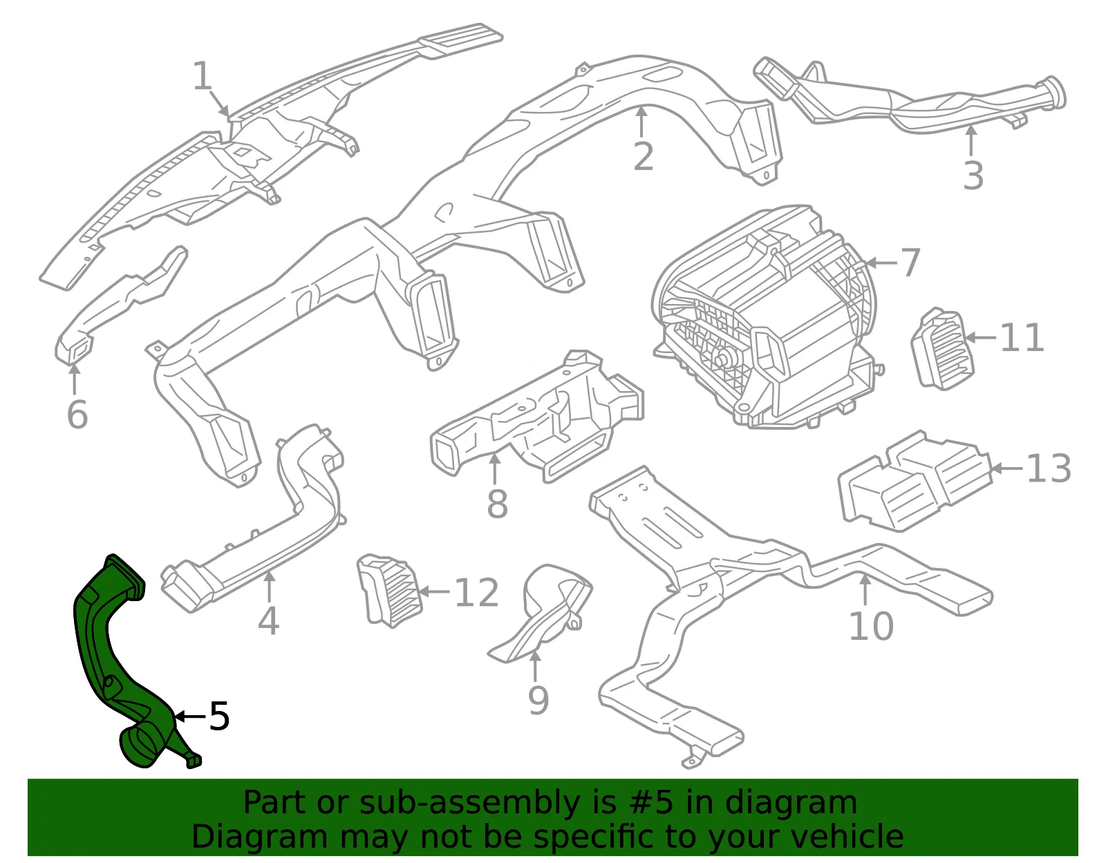 Duct Assembly Air Conditioner - Ford (nl7z19e630a) - view 3