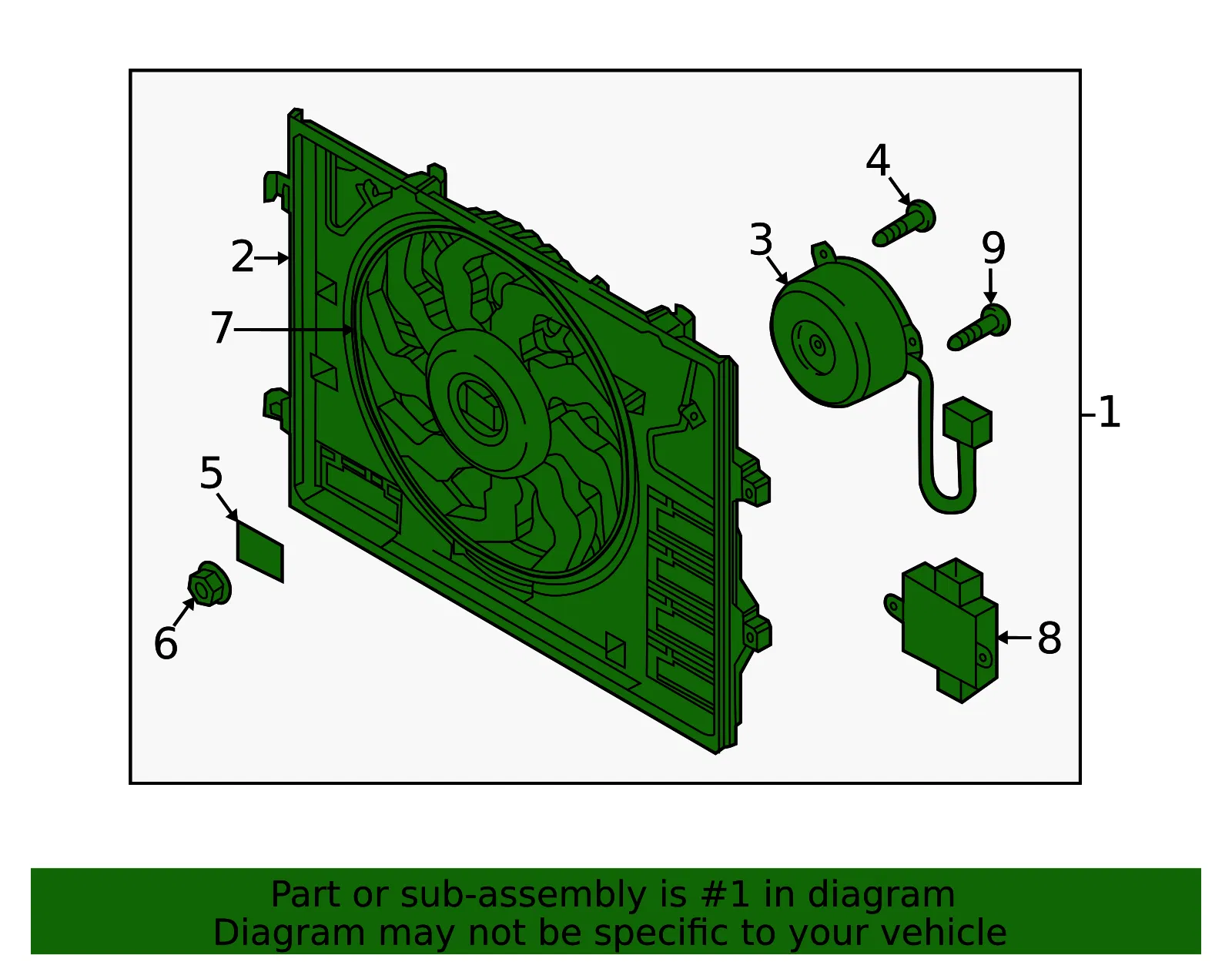 Engine Cooling Fan Assembly - Mazda (p51n15025) - view 2