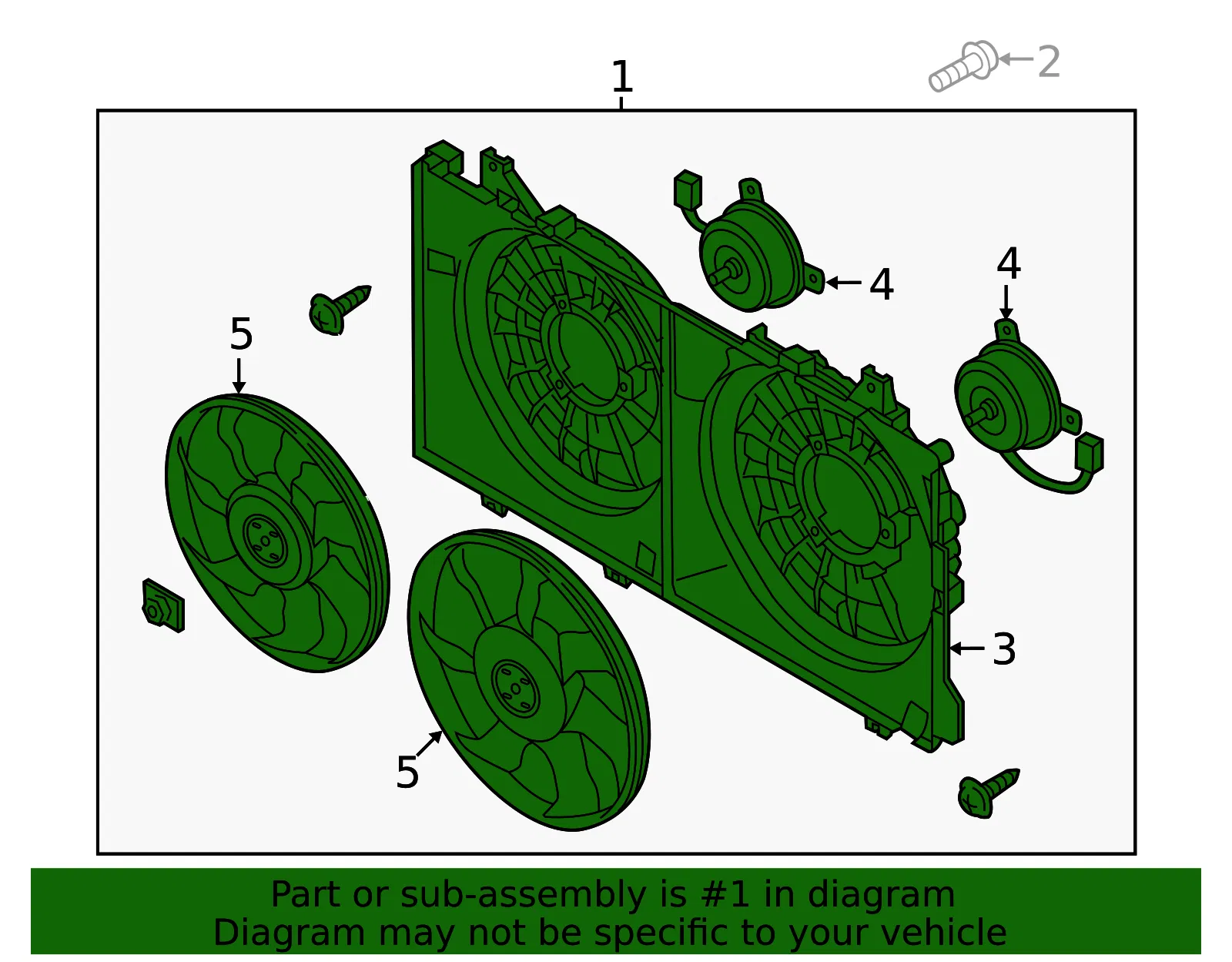Engine Cooling Fan Assembly - Mazda (pear15025) - view 2