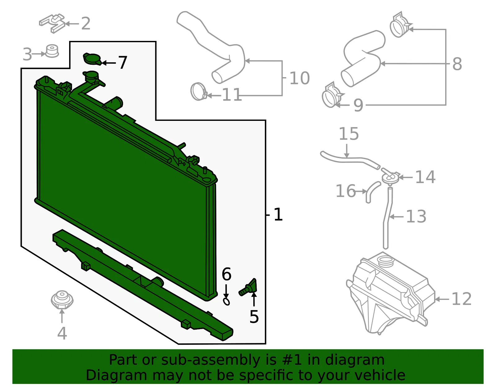 Radiator Assembly - Mazda (sh9v15200) - view 2