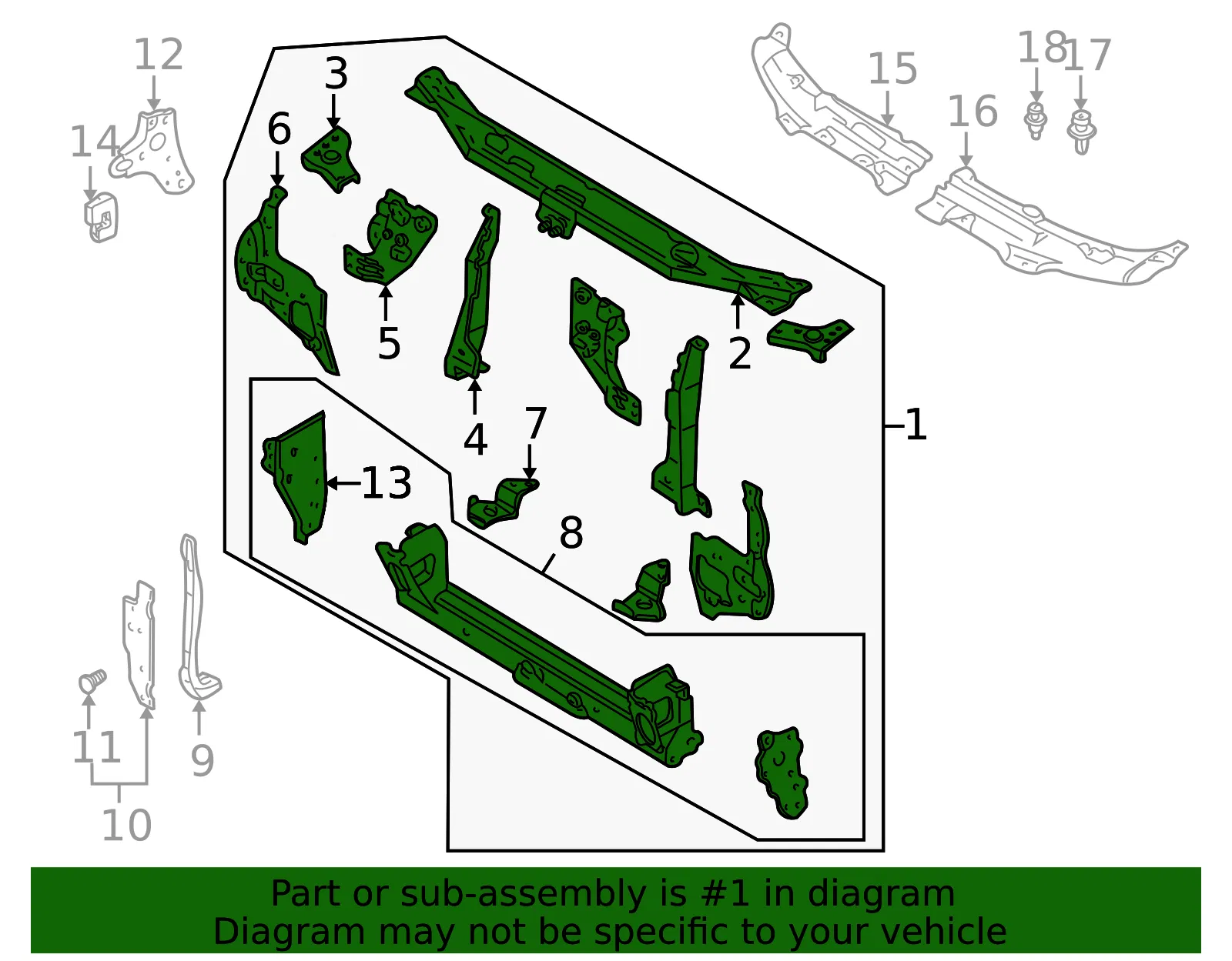 Radiator Support Panel - Mazda (t00153100j) - view 2