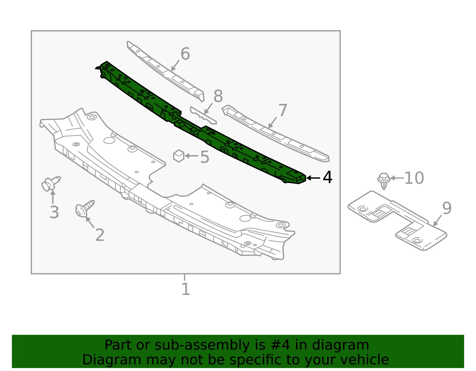 Radiator Support Access Cover Bracket - Mazda (tk4850716a) - view 2