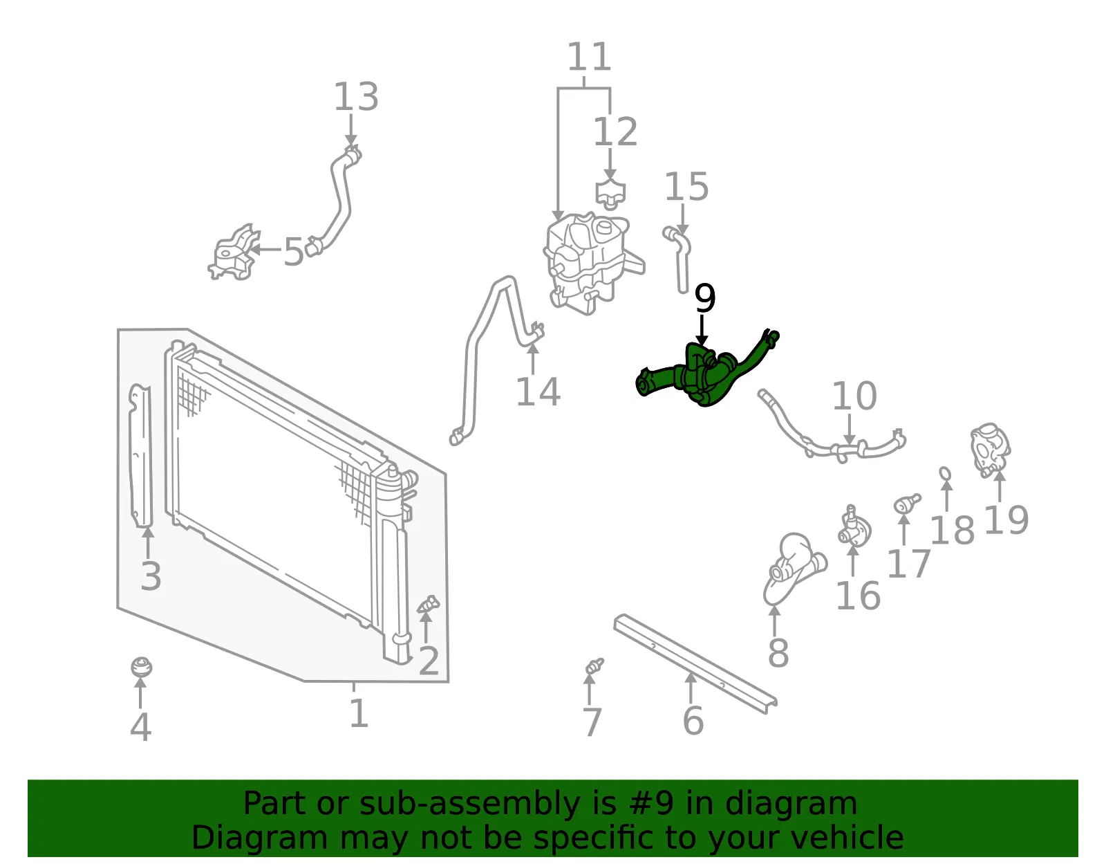 Radiator Coolant Hose - Mazda (yf0915185h) - view 2