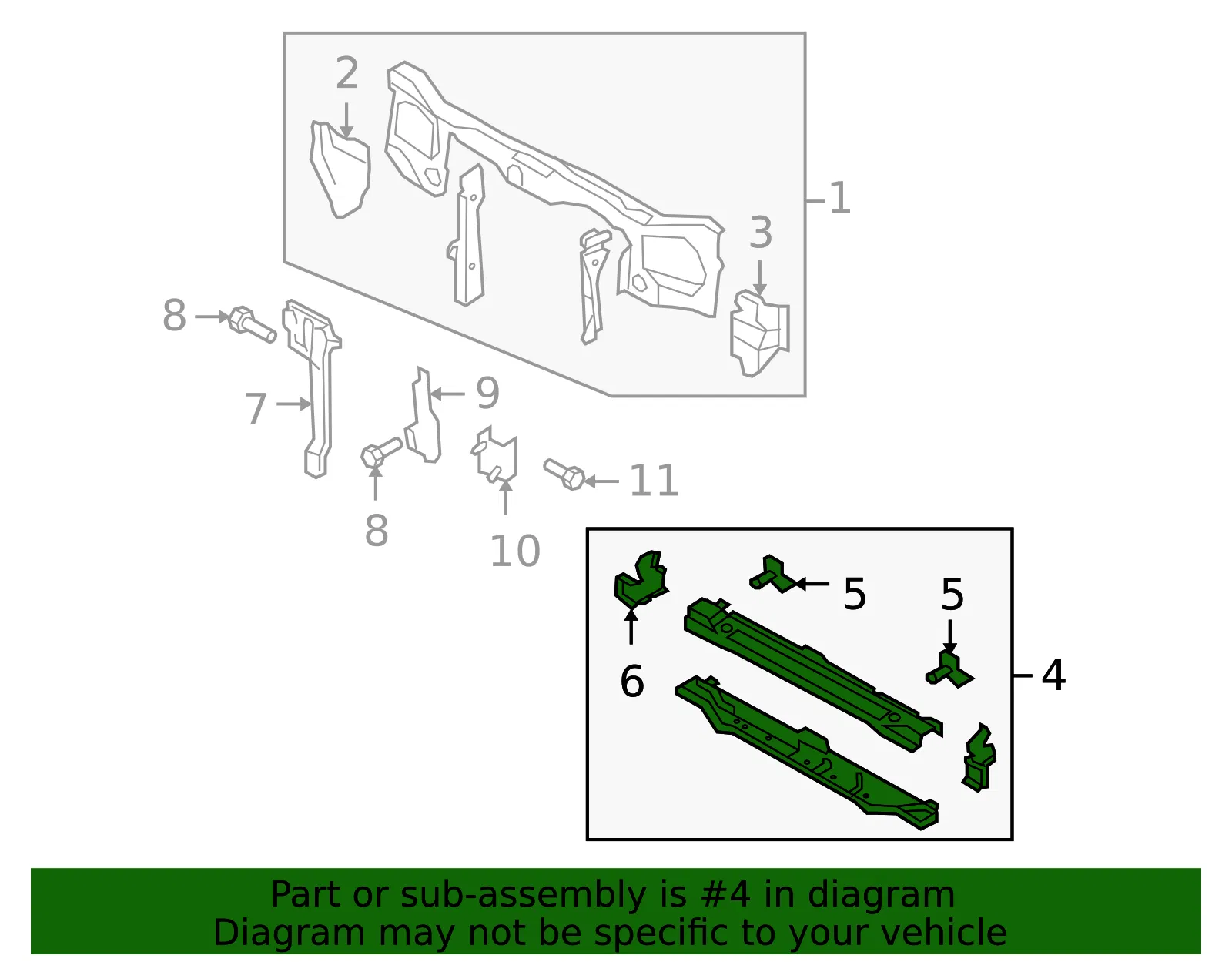 Radiator Support Tie Bar - Mazda (zzca53160) - view 2