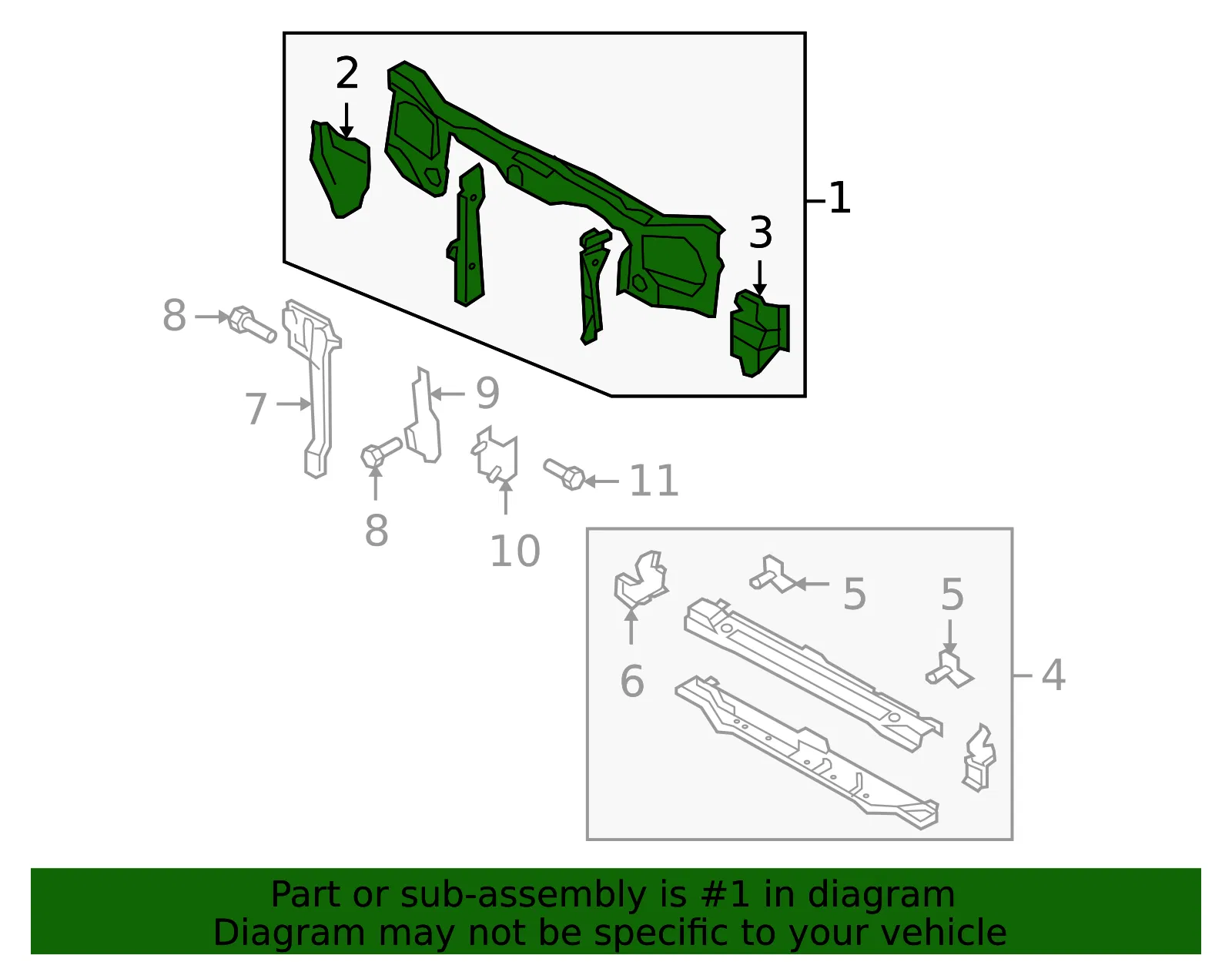Radiator Support Tie Bar - Mazda (zzdl53100) - view 2
